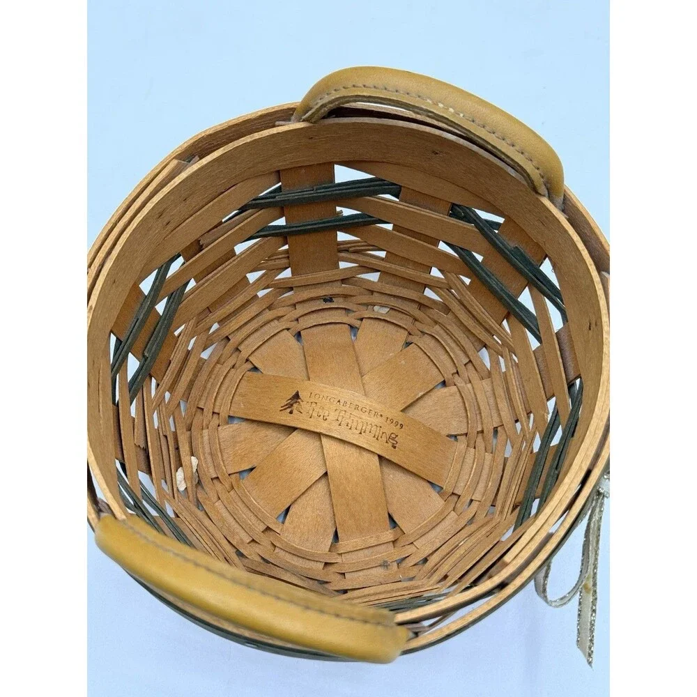 Vintage 1999 Longaberger Peppermint Tree Trimming Small Mini Basket Christmas